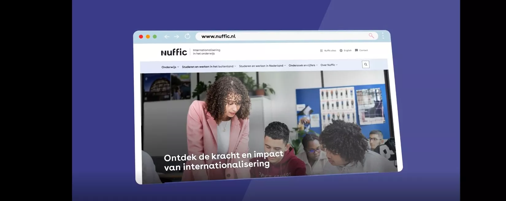 Foto homepage Nuffic website