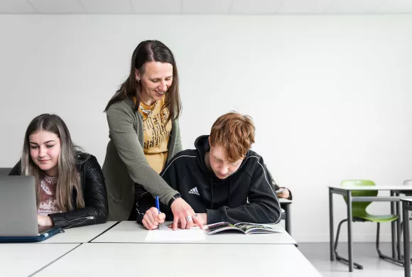 docent  geeft studenten uitleg