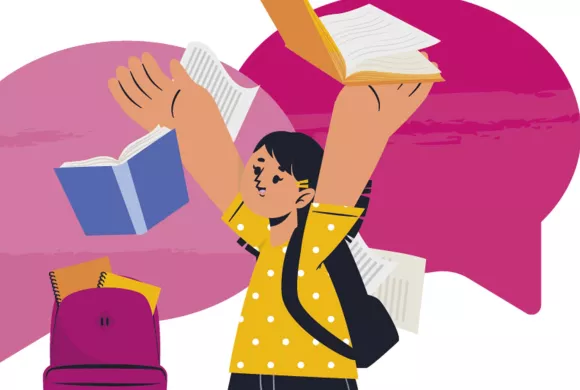 illustratie van een pratende leerling