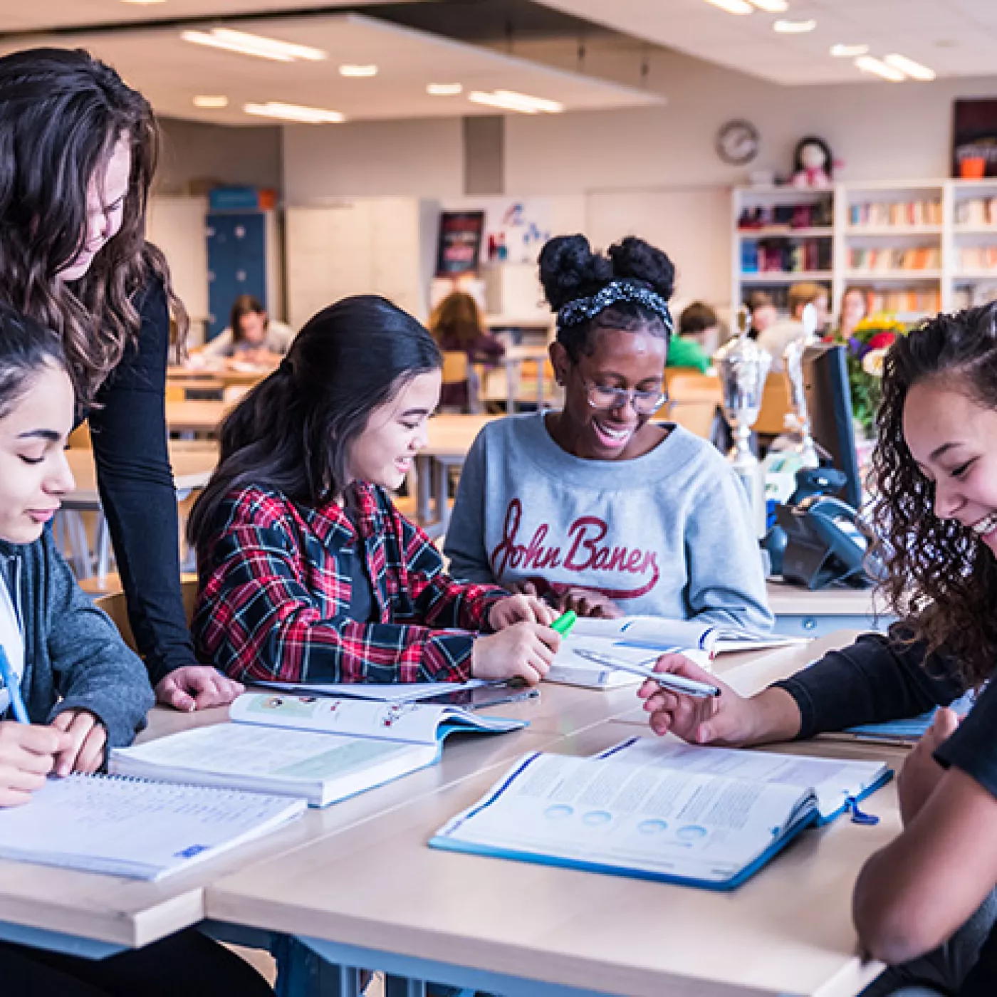 leerlingen op een middelbare school