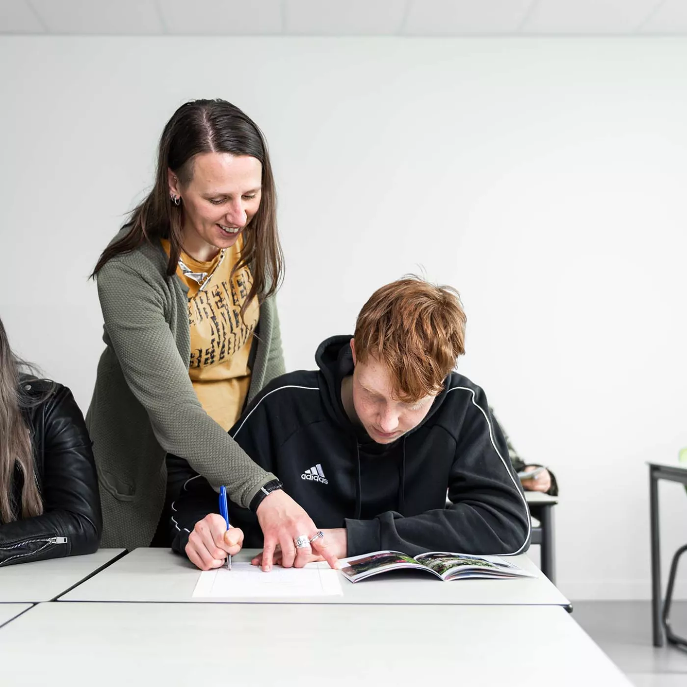 docent  geeft studenten uitleg