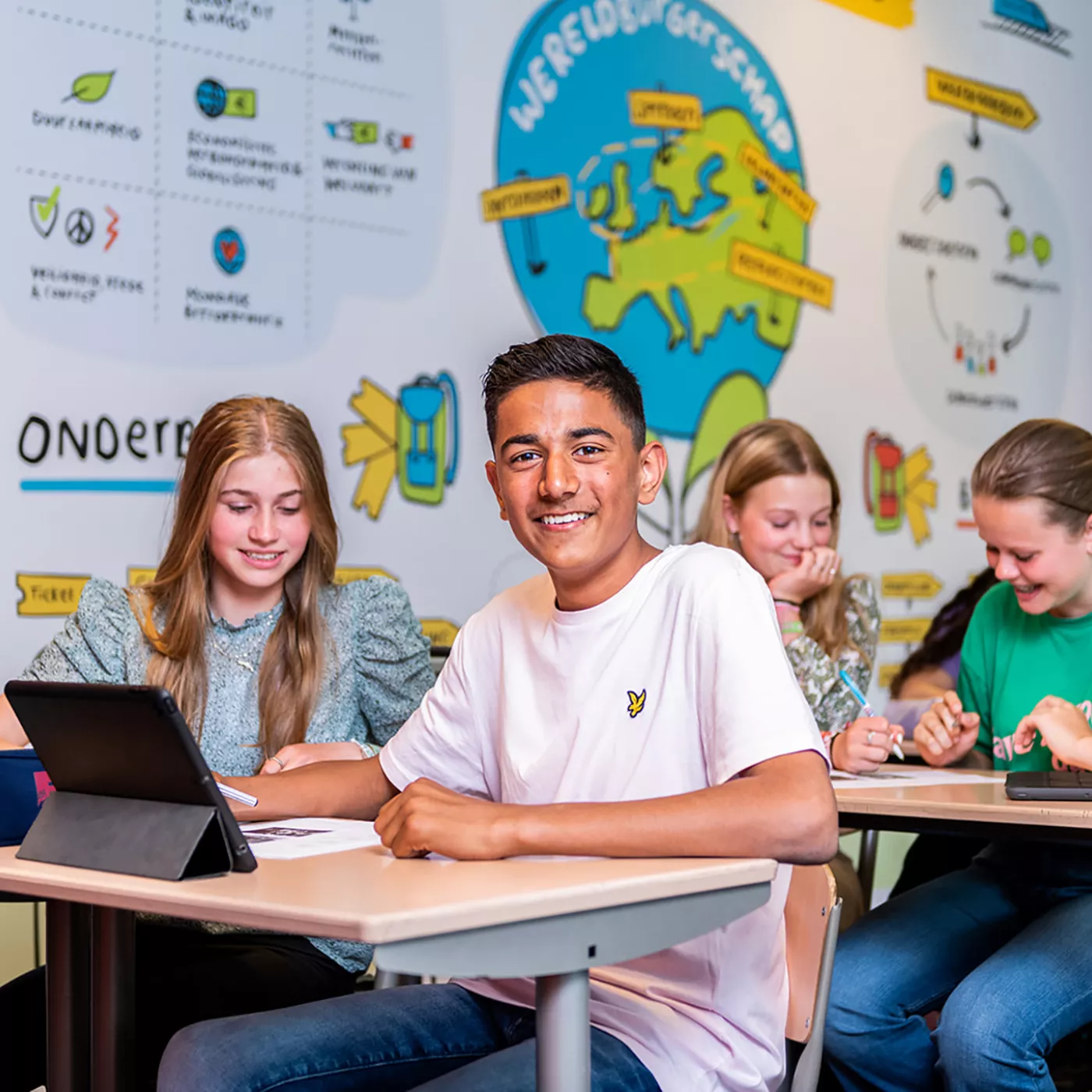 leerlingen van Revius Lyceum in de klas