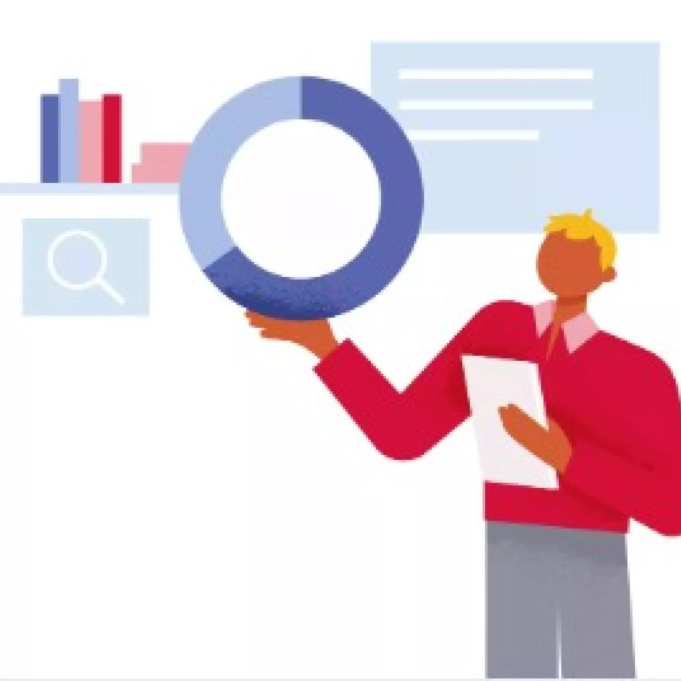 illustratie van die cirkeldiagram omhoog houdt