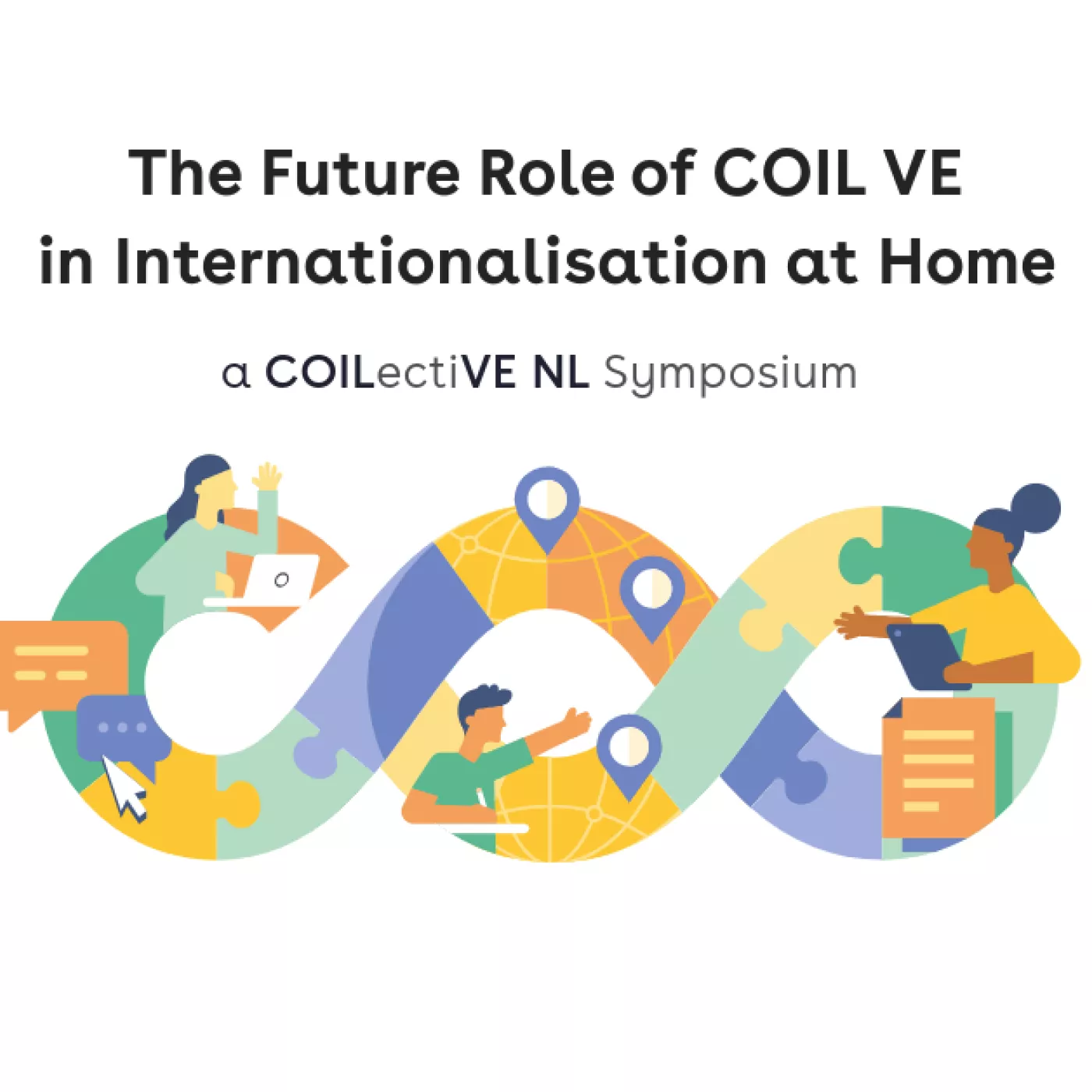 Afbeelding van het beeldmerk COILectiVE NL met het thema benoemd: The Future Role of COIL VE in IaH