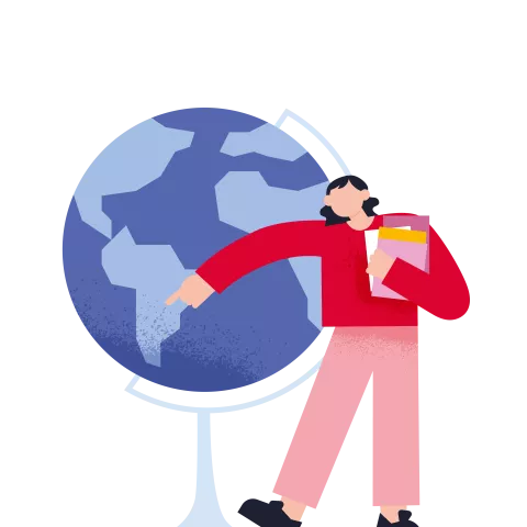 Illustratie menu Studeren Werken buitenland