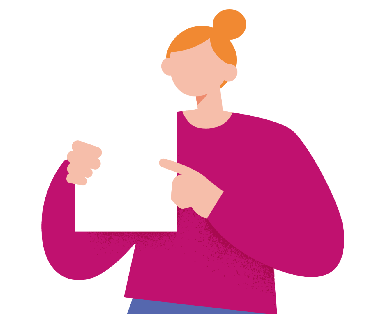 figuur houdt document vast